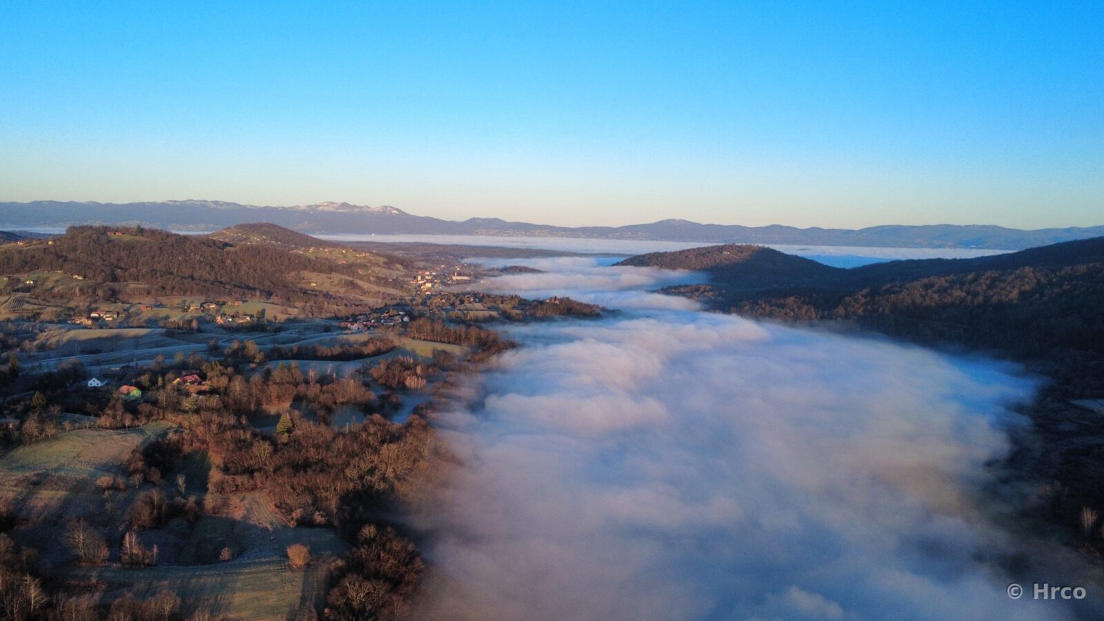 Epic sunrise through fog