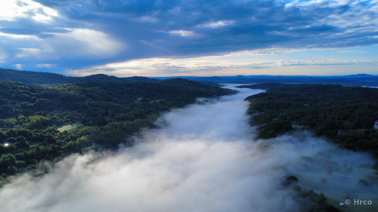 Evening fog in valley