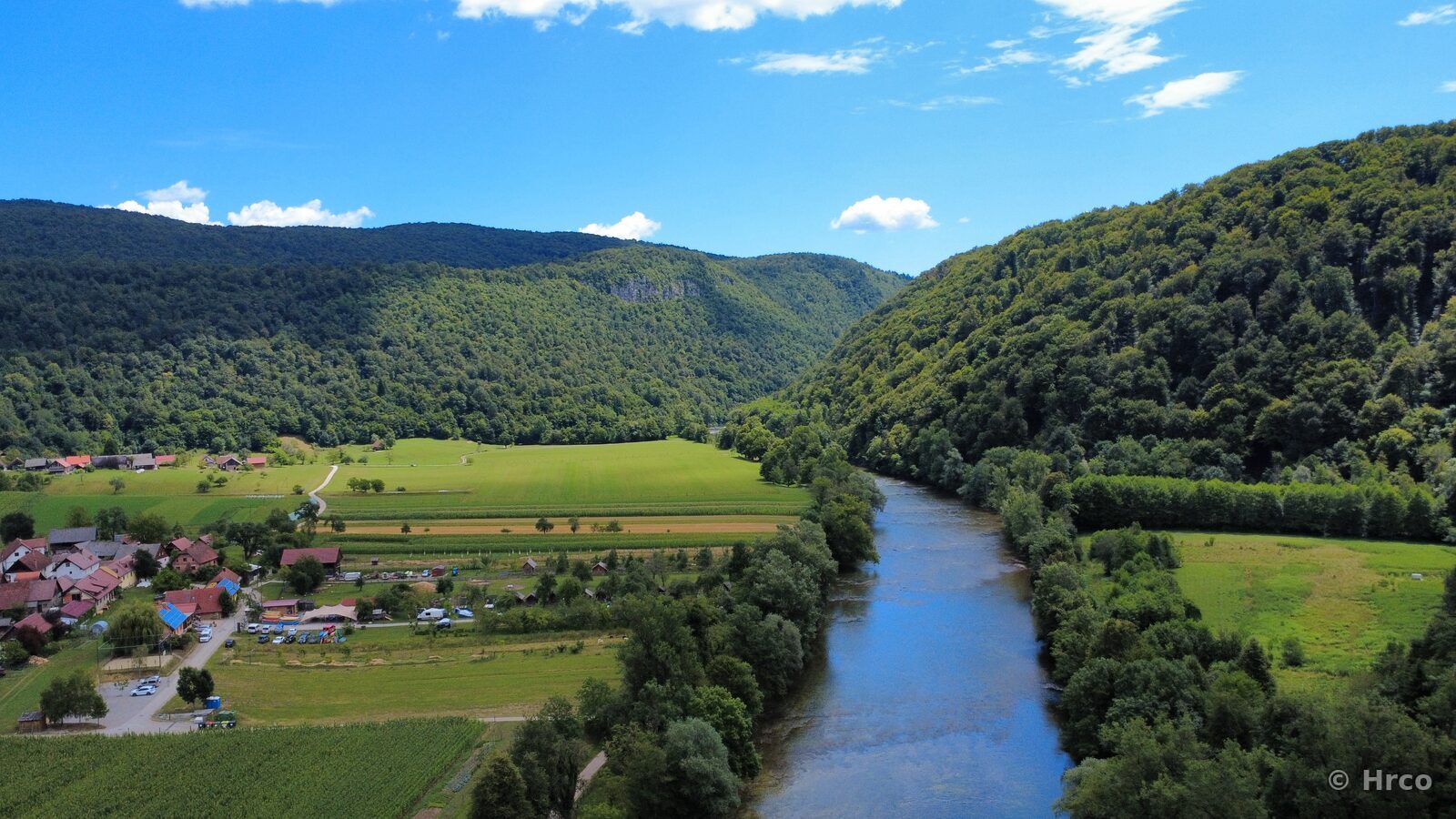 River valley with farmland