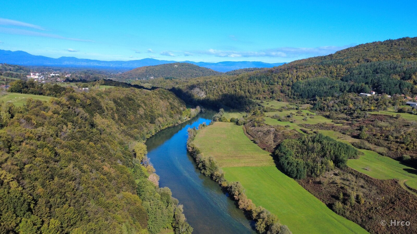 Wide river valley view